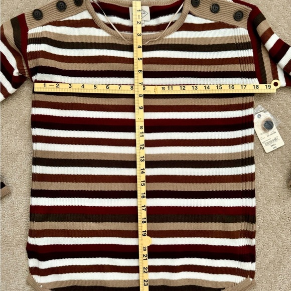 (NWT) ST JOHN’S BAY Women’s Striped Multicolor Round Neck Sweater Top-Size SMALL - Picture 8 of 8